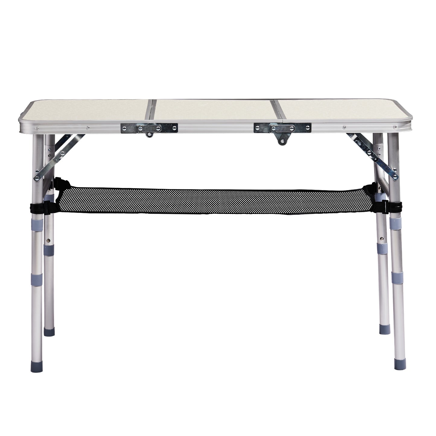 3ft Portable Adjustable Height Aluminum Folding Camping Table With Mesh Storage