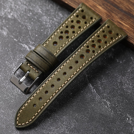 Breathable Vintage Men's Genuine Leather Watch Strap