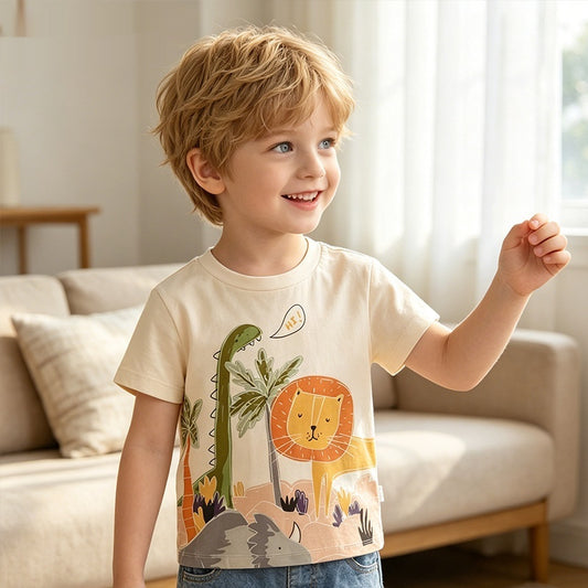 Casual Western-style Printed Top For Boys