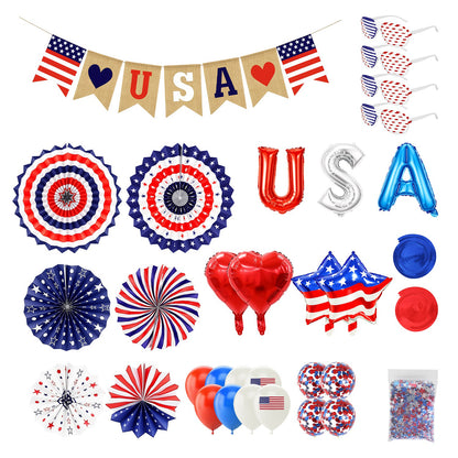 Kit Décoration Fête Patriotique - Ballons USA & Accessoires