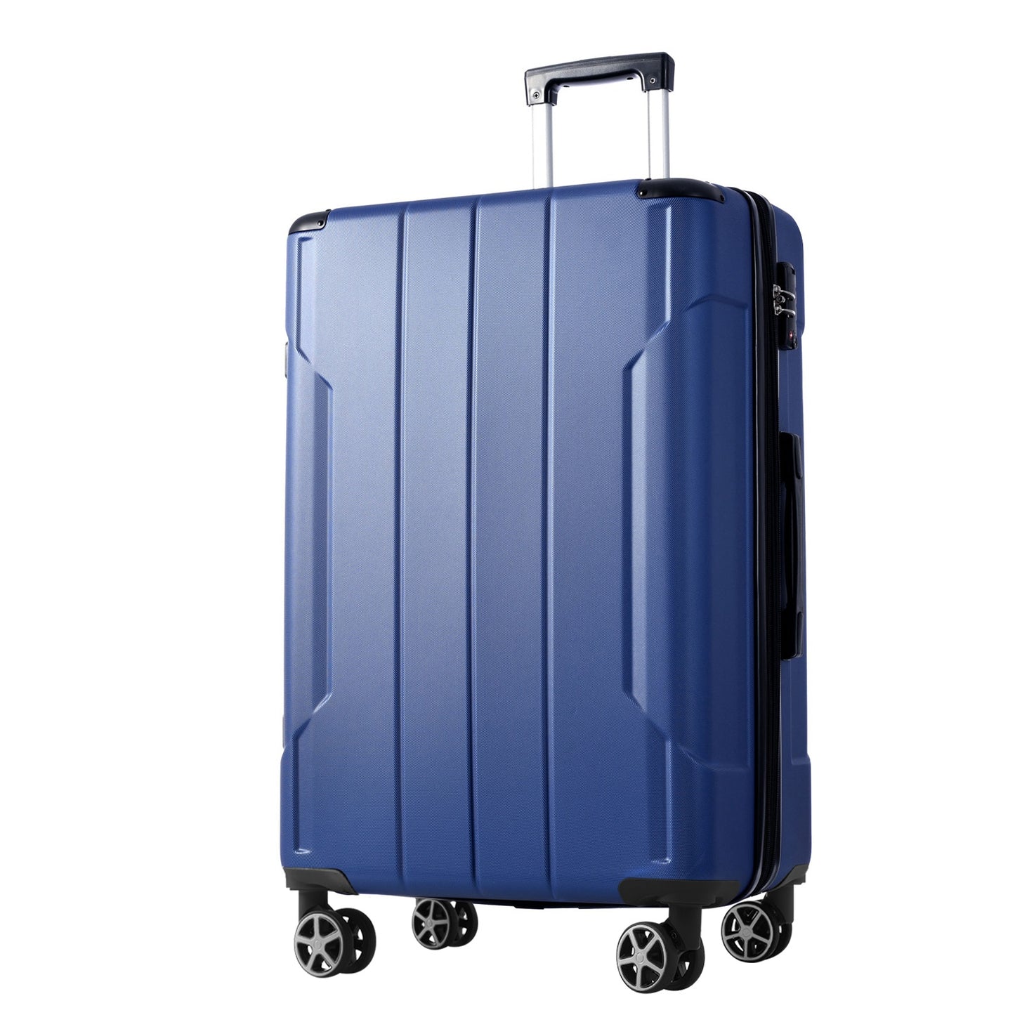 Valise rigide en ABS légère et durable, extensible 24 pouces avec doubles roues, bleu