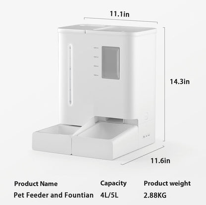 Distributeur Automatique d'Eau & Croquettes WiFi 2-en-1