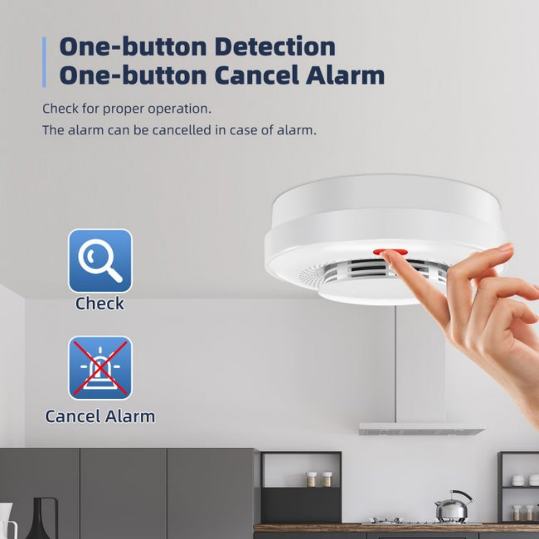 Détecteur de Fumée Connecté WiFi Tuya - Alerte App