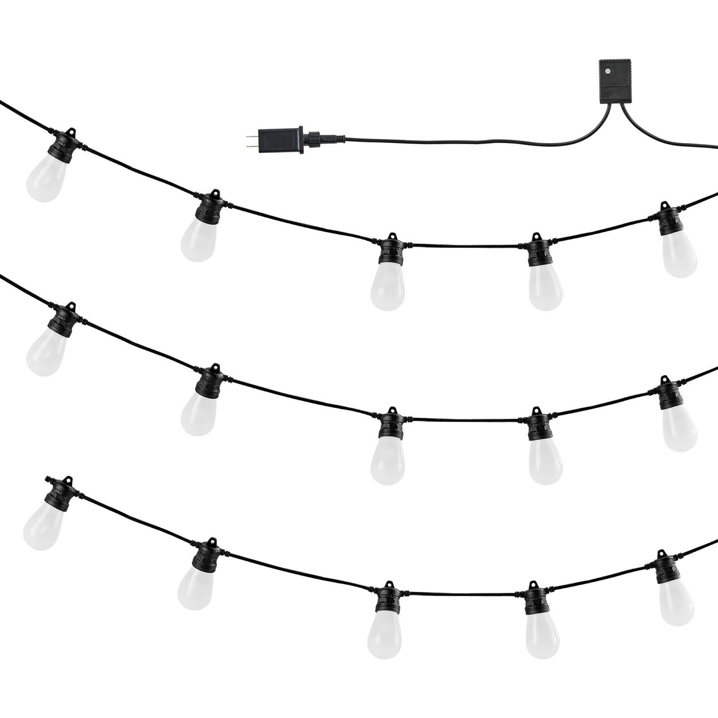 Guirlande lumineuse RGB d'extérieur 15 mètres, 15 ampoules, contrôle par application, imperméable