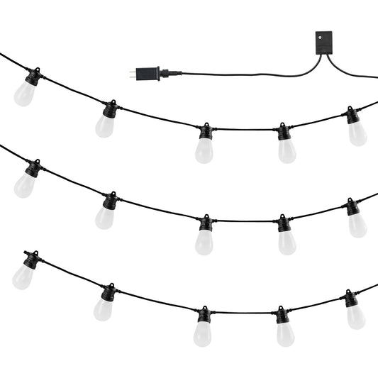 Guirlande lumineuse RGB d'extérieur 15 mètres, 15 ampoules, contrôle par application, imperméable