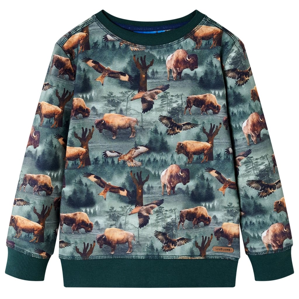 Children's sweatshirt dark green size 104 Children's sweatshirt dark green size 116 Children's sweatshirt dark green