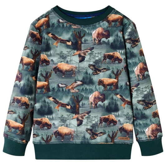 Children's sweatshirt dark green size 104 Children's sweatshirt dark green size 116 Children's sweatshirt dark green