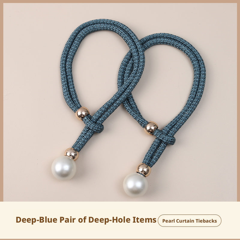 Curtain Strap-Deep Hole Blue-2-Strip Pack