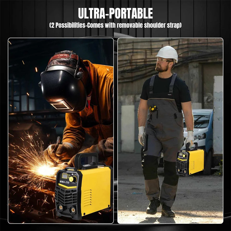 250A Welder Inverter Welding Machine 220V IGBT Electric LCD Welder with Electrode Holder Mask Welding Reds Mini Welder DIY Kits