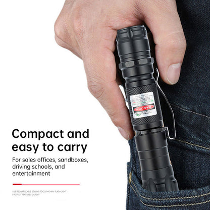 Mini 2-in-1 Portable Green Laser Pointer & LED Training Torch – Interactive Bright Light Pen Toy for Cats and Pets