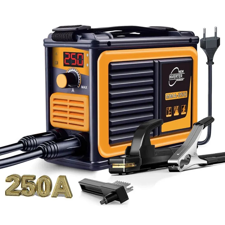 250A Welder Inverter Welding Machine 220V IGBT Electric LCD Welder with Electrode Holder Mask Welding Reds Mini Welder DIY Kits