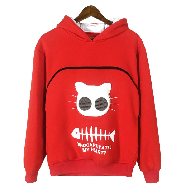 Cat Carrier Hoodie - Portable Pet Clothes for Walking, Cuddling, and Carrying Cats or Dogs