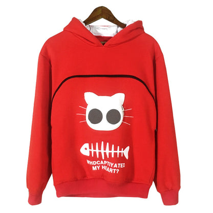 Cat Carrier Hoodie - Portable Pet Clothes for Walking, Cuddling, and Carrying Cats or Dogs