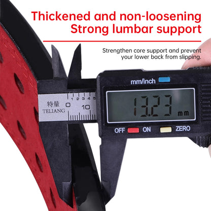 Heavy-Duty Leather Weightlifting Belt - Firm Back Support for Squats & Deadlifts.