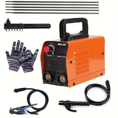 250A Welder Inverter Welding Machine 220V IGBT Electric LCD Welder with Electrode Holder Mask Welding Reds Mini Welder DIY Kits