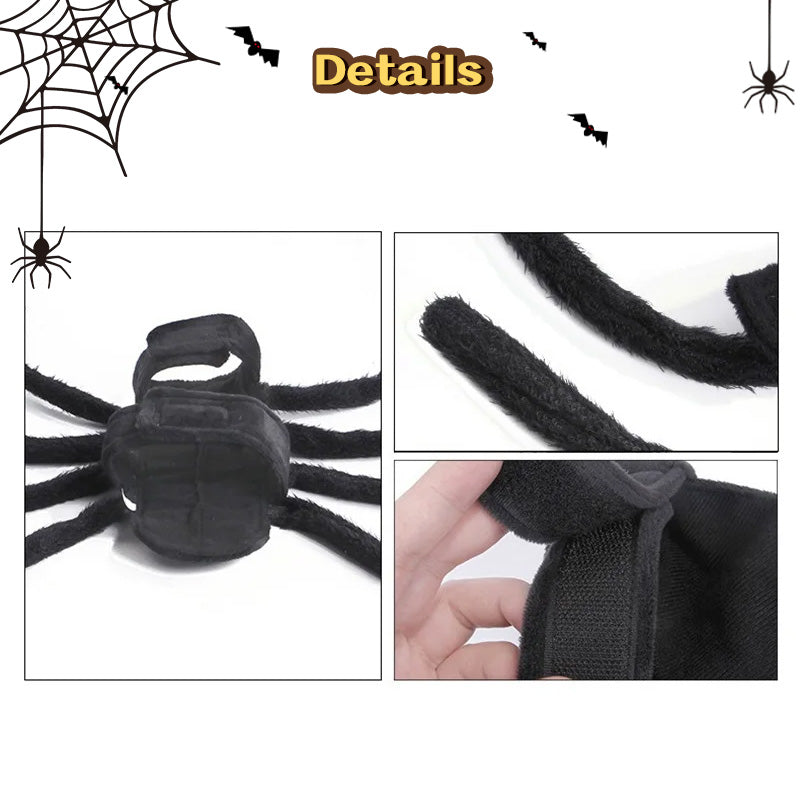Spider Back Design Pet Halloween Costume – Fits Cats, Small/Medium Dogs & Puppies