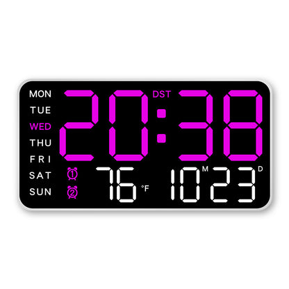 Digital Wall Clock with Temperature, LED Display, USB/Battery Power for Home Decor