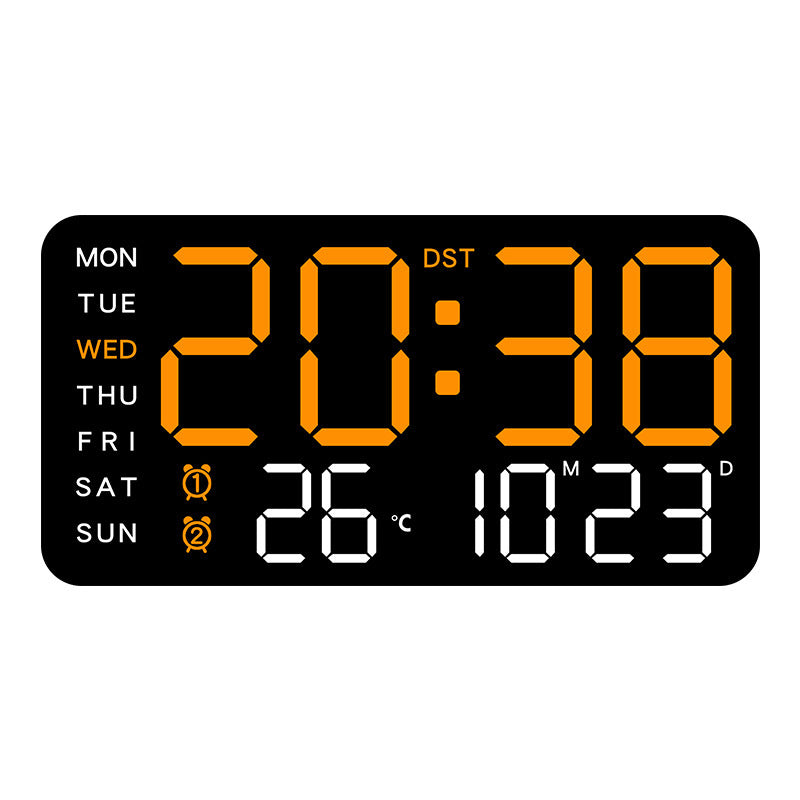 Digital Wall Clock with Temperature, LED Display, USB/Battery Power for Home Decor