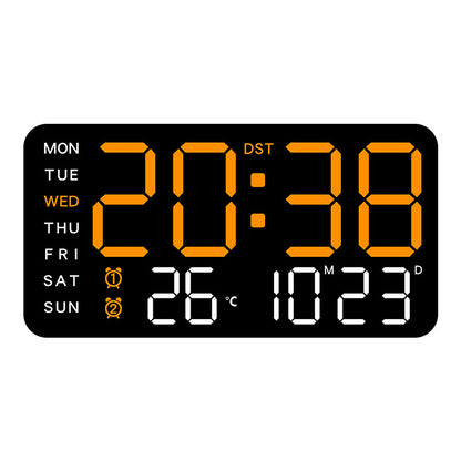 Digital Wall Clock with Temperature, LED Display, USB/Battery Power for Home Decor