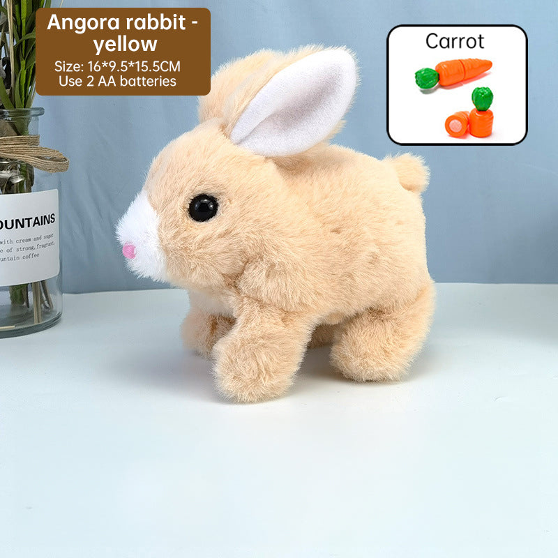2025 Upgraded Interactive Bunny Toy. Hops, walks, talks, shakes ears. Plush Gift for Kids (Grey).