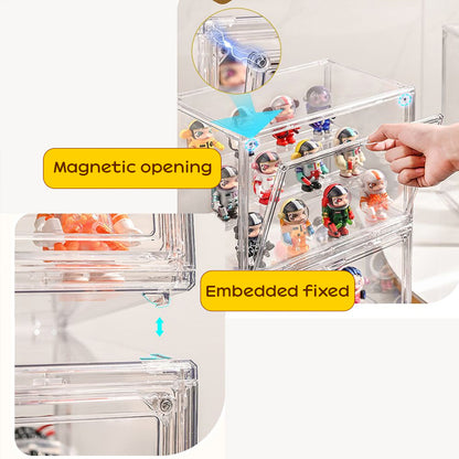 Foldable Magnetic Acrylic Case - Display & Protect Action Figures, Funko Pops, Blind Box Toys
