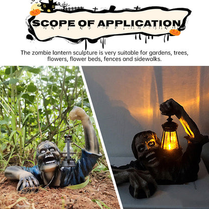 Halloween Zombie Crawl Horror Decor: Scary LED Lights, Zombie Clip Lantern, Outdoor Statue Light (1 Pc)