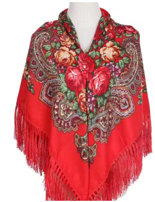 Sjaal etnische stijl 130x130 cm bedrukte vierkante sjaal hoofddoek