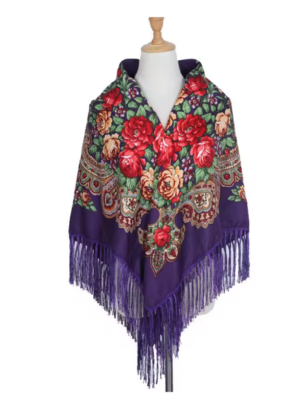 Sjaal etnische stijl 130x130 cm bedrukte vierkante sjaal hoofddoek