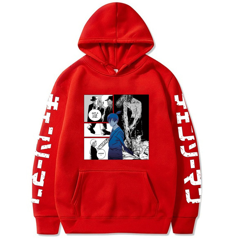 Chainsaw Man Printed Hooded Sweatshirt