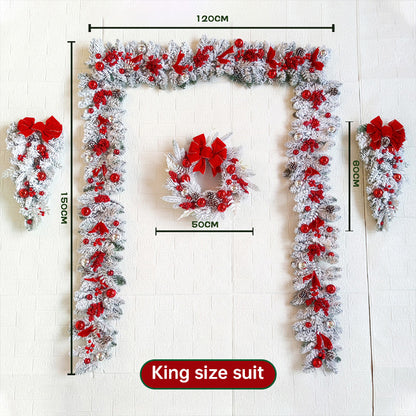 Flocked PVC Christmas Wreath - Artificial Vine Hanging Decor for Home, Door & Tree