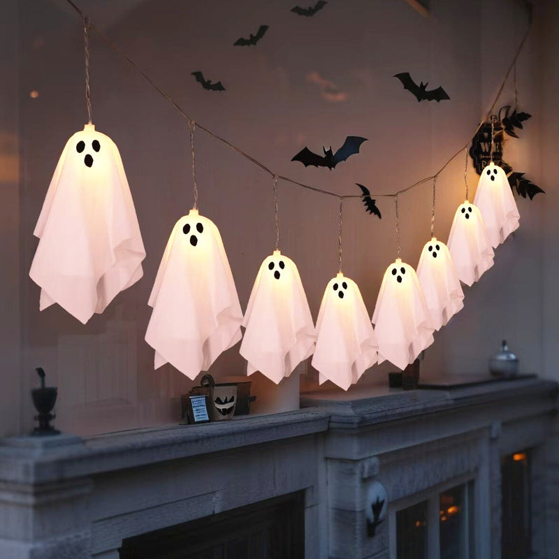 Halloween Ghost Lights – 8-Mode Waterproof String Lights for Indoor/Outdoor Party, Haunted House, Fireplace, Porch