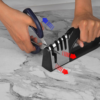 4 - stage kitchen knife sharpener, multifunctional, portable, non - slip base, kitchen gadget