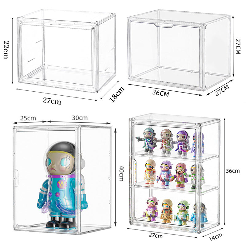 Foldable Magnetic Acrylic Case - Display & Protect Action Figures, Funko Pops, Blind Box Toys