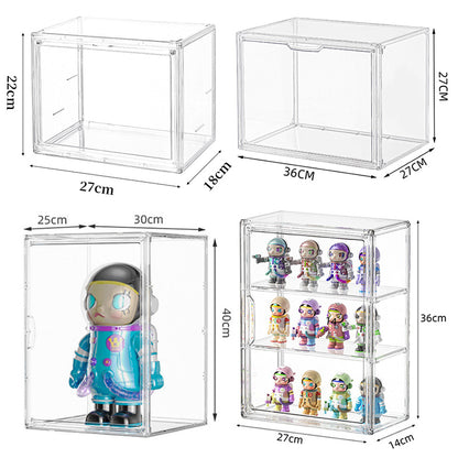 Foldable Magnetic Acrylic Case - Display & Protect Action Figures, Funko Pops, Blind Box Toys