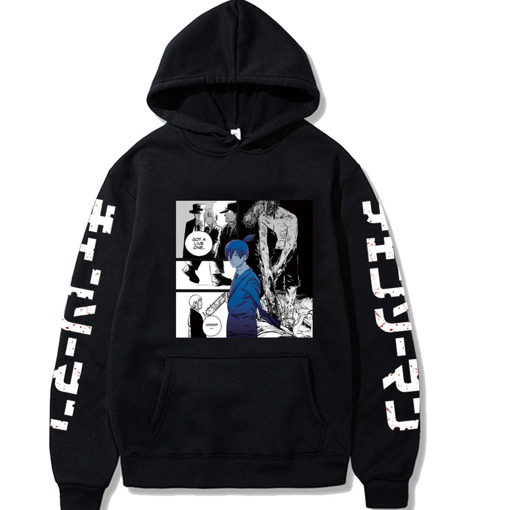 Chainsaw Man Printed Hooded Sweatshirt