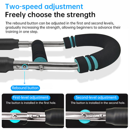 Adjustable Spring Twister Arm Exerciser: Strengthen forearms, triceps & chest. Portable home fitness gear.