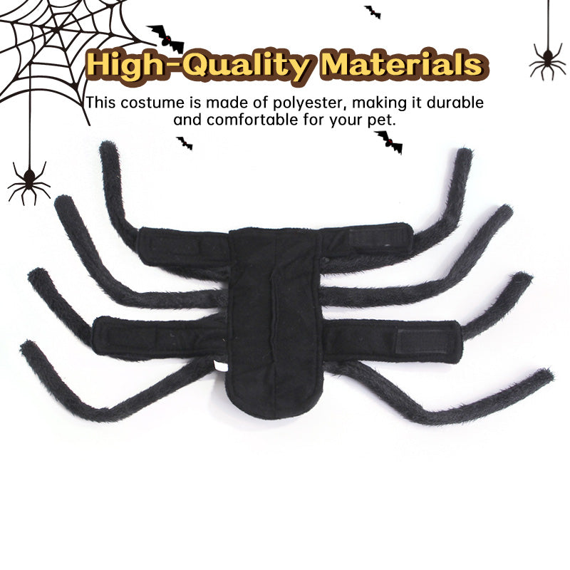 Spider Back Design Pet Halloween Costume – Fits Cats, Small/Medium Dogs & Puppies