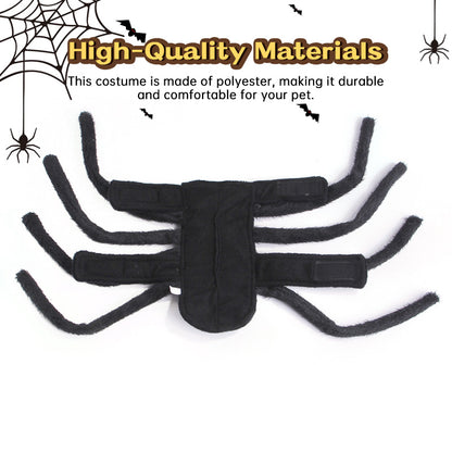 Spider Back Design Pet Halloween Costume – Fits Cats, Small/Medium Dogs & Puppies