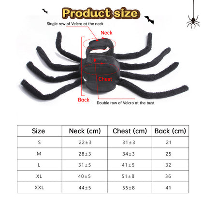 Spider Back Design Pet Halloween Costume – Fits Cats, Small/Medium Dogs & Puppies