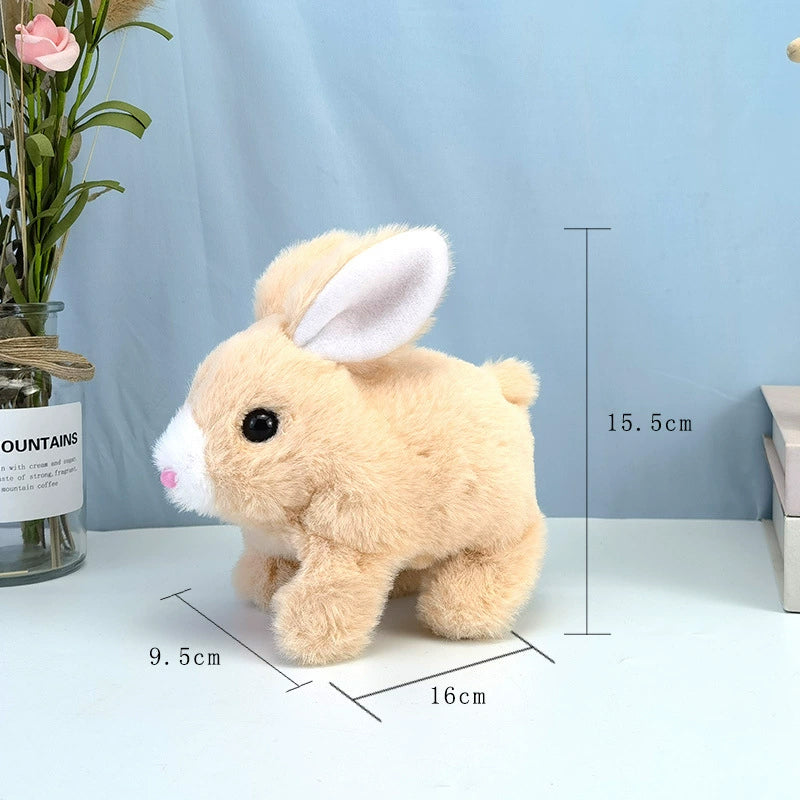 2025 Upgraded Interactive Bunny Toy. Hops, walks, talks, shakes ears. Plush Gift for Kids (Grey).