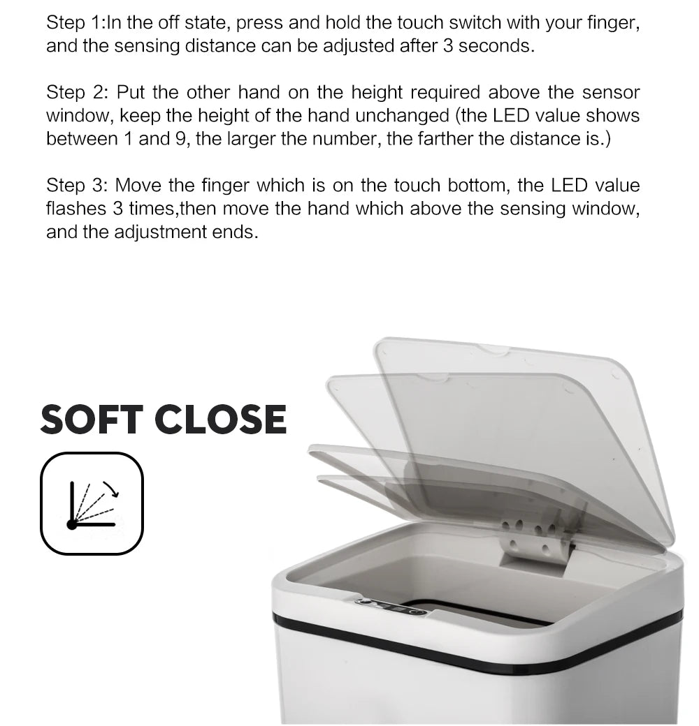 Automatic Touchless Intelligent induction Motion Sensor Kitchen Trash Can Wide Opening Sensor Eco-friendly Waste Garbage Bin