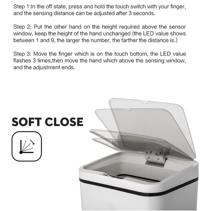 Automatic Touchless Intelligent induction Motion Sensor Kitchen Trash Can Wide Opening Sensor Eco-friendly Waste Garbage Bin