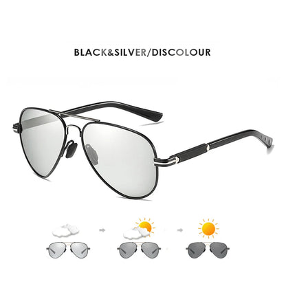 2022 New Trend Quality Titanium Alloy Sunglasses Polarized Men Photochromic Sun Glasses Women Pilot Mirror Shades Oculos De Sol