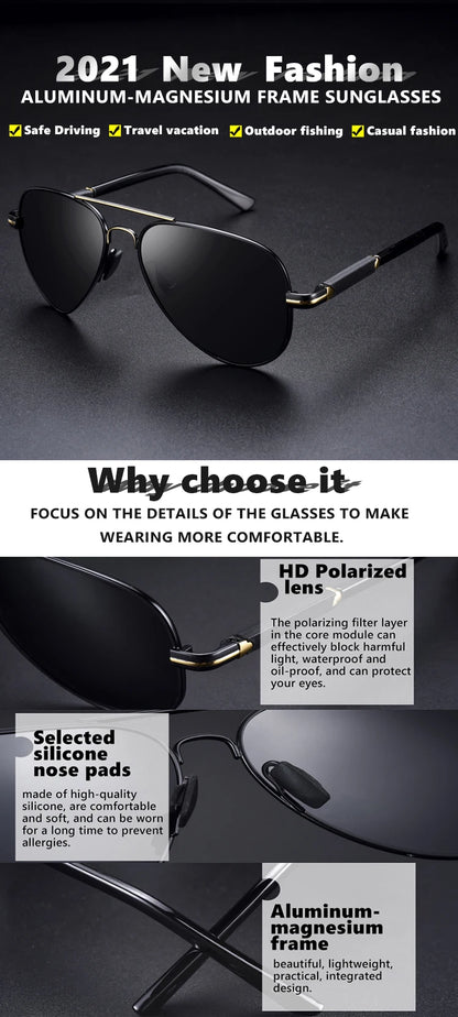 2022 New Trend Quality Titanium Alloy Sunglasses Polarized Men Photochromic Sun Glasses Women Pilot Mirror Shades Oculos De Sol