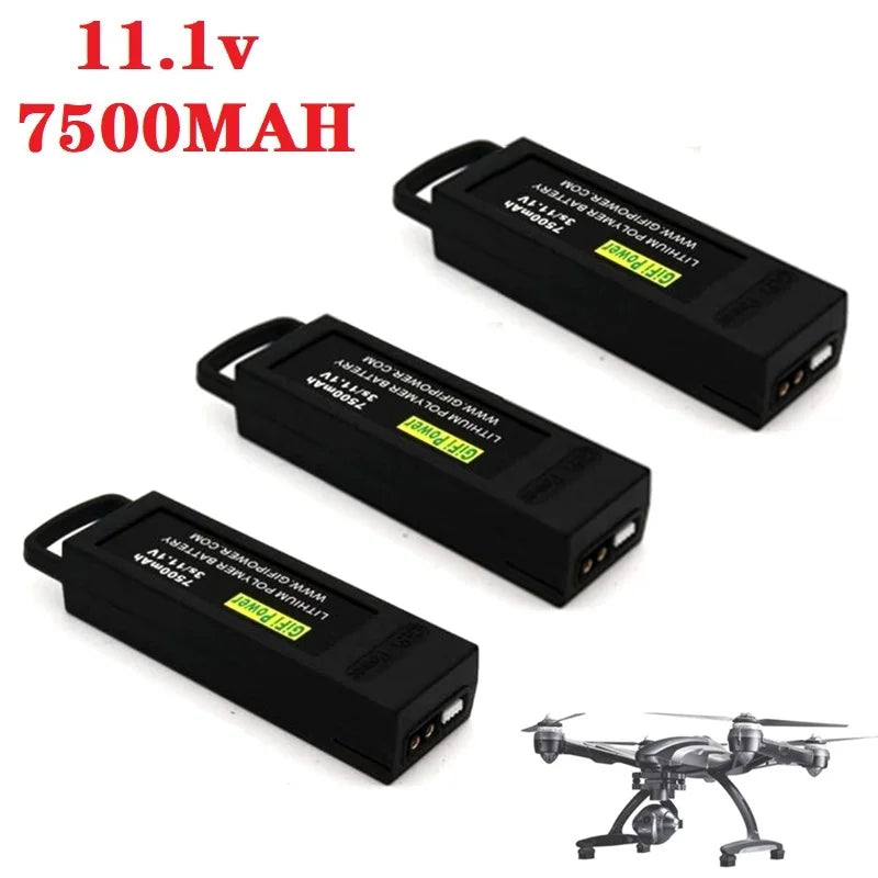 Batterie Lipo de vol pour importateur RC Yuneseats, mise à niveau GiFi 3S, Q500, Q500 +, Q500, 4K, Q500 + PRO, 11.1V, 7500mAh