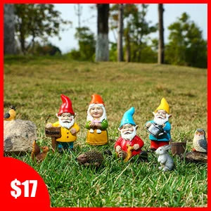 4pcs/Set Funny Mini Gnomes Playing Golf Dog Resin Dwarfs Sport Statue Cute DIY For Desk Bonsai Decoration Ornament Dropshipping