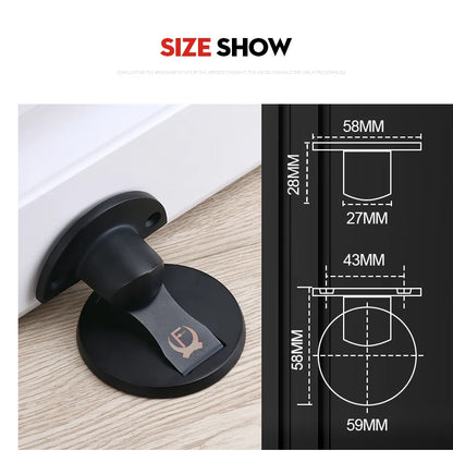KAK Magnetic Door Stops 304 Stainless Steel Door Stopper Hidden Door Holders Catch Floor Nail-free Doorstop Furniture Hardware