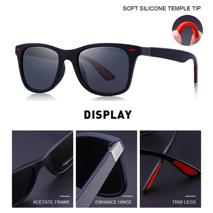 MERRYS DESIGN Men Women Classic Retro Rivet Polarized Sunglasses Lighter Design Square Frame 100% UV Protection S8508