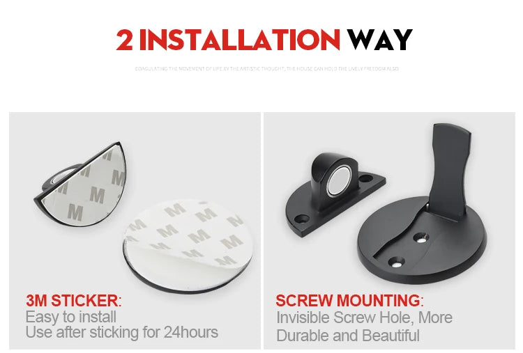 KAK Magnetic Door Stops 304 Stainless Steel Door Stopper Hidden Door Holders Catch Floor Nail-free Doorstop Furniture Hardware