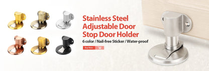 KAK Magnetic Door Stops 304 Stainless Steel Door Stopper Hidden Door Holders Catch Floor Nail-free Doorstop Furniture Hardware